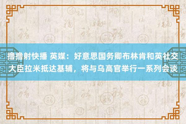 撸撸射快播 英媒：好意思国务卿布林肯和英社交大臣拉米抵达基辅，将与乌高官举行一系列会谈