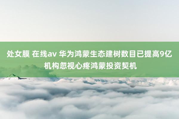 处女膜 在线av 华为鸿蒙生态建树数目已提高9亿 机构忽视心疼鸿蒙投资契机