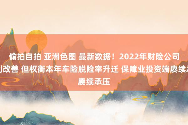 偷拍自拍 亚洲色图 最新数据！2022年财险公司盈利改善 但权衡本年车险脱险率升迁 保障业投资端赓续承压