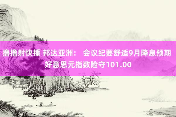 撸撸射快播 邦达亚洲： 会议纪要舒适9月降息预期 好意思元指数险守101.00