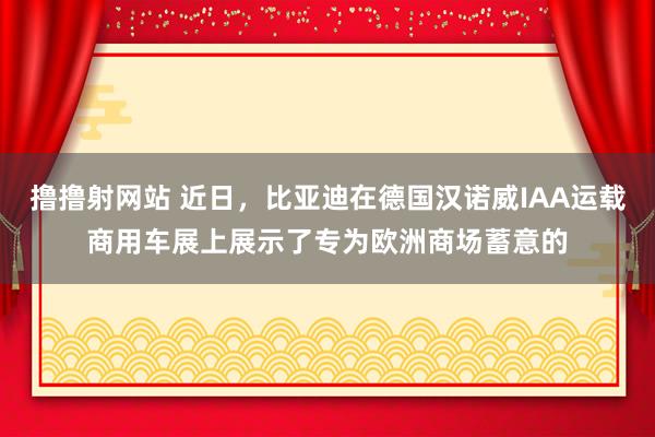 撸撸射网站 近日，比亚迪在德国汉诺威IAA运载商用车展上展示了专为欧洲商场蓄意的