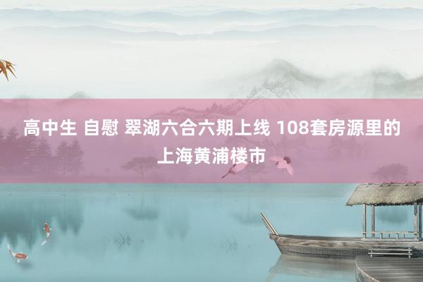 高中生 自慰 翠湖六合六期上线 108套房源里的上海黄浦楼市