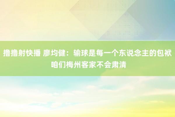 撸撸射快播 廖均健：输球是每一个东说念主的包袱 咱们梅州客家不会肃清