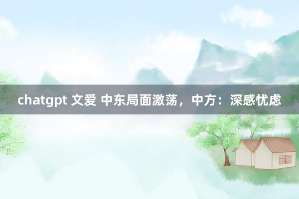 chatgpt 文爱 中东局面激荡，中方：深感忧虑