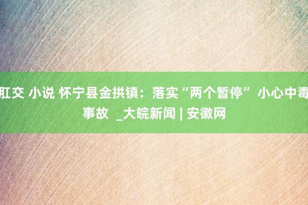 肛交 小说 怀宁县金拱镇：落实“两个暂停” 小心中毒事故  _大皖新闻 | 安徽网