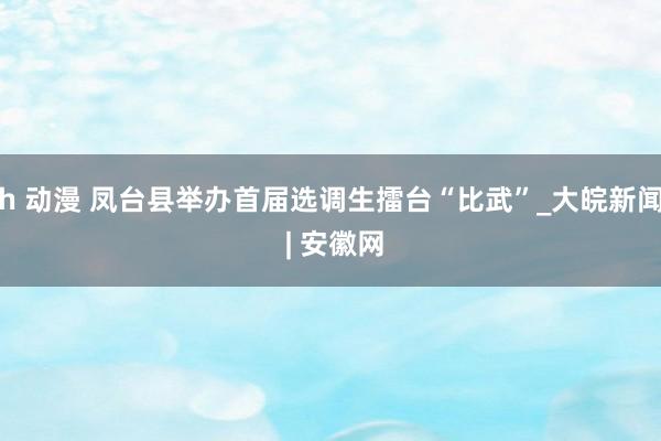 h 动漫 凤台县举办首届选调生擂台“比武”_大皖新闻 | 安徽网