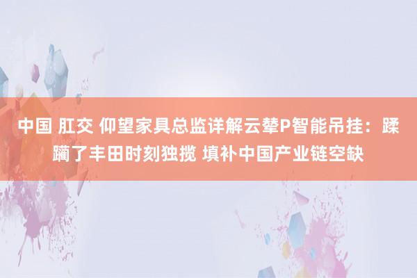 中国 肛交 仰望家具总监详解云辇P智能吊挂：蹂躏了丰田时刻独揽 填补中国产业链空缺