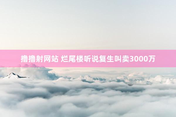 撸撸射网站 烂尾楼听说复生叫卖3000万