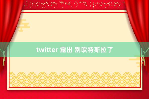 twitter 露出 别吹特斯拉了