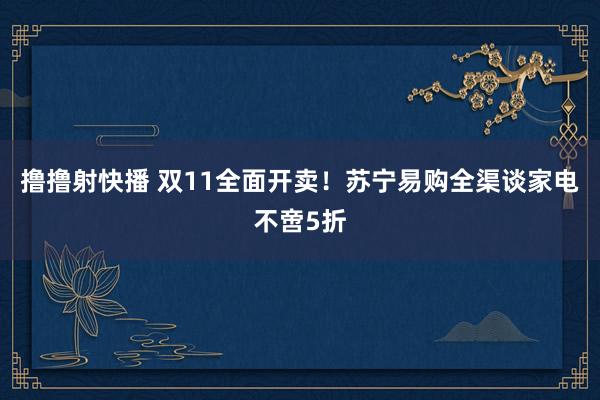 撸撸射快播 双11全面开卖！苏宁易购全渠谈家电不啻5折