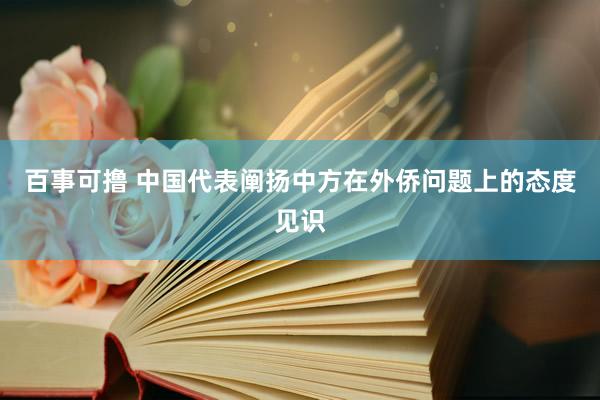 百事可撸 中国代表阐扬中方在外侨问题上的态度见识