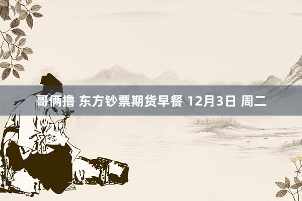 哥俩撸 东方钞票期货早餐 12月3日 周二