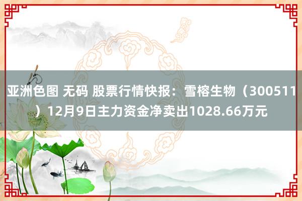 亚洲色图 无码 股票行情快报：雪榕生物（300511）12月9日主力资金净卖出1028.66万元