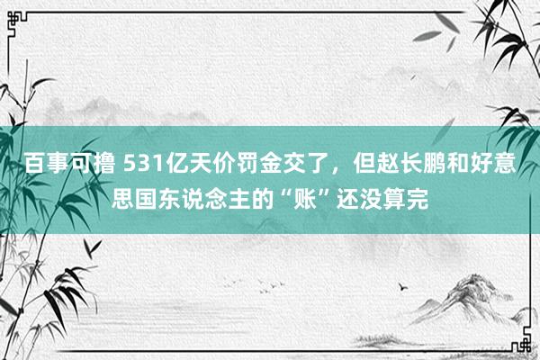 百事可撸 531亿天价罚金交了，但赵长鹏和好意思国东说念主的“账”还没算完