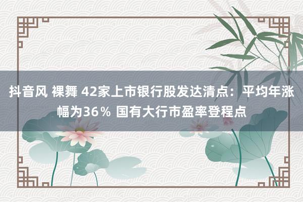 抖音风 裸舞 42家上市银行股发达清点：平均年涨幅为36％ 国有大行市盈率登程点