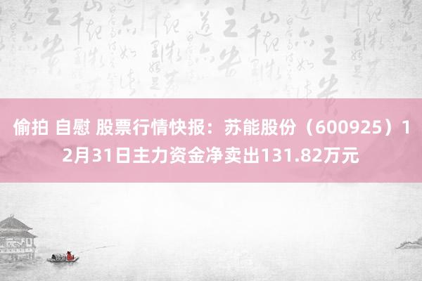 偷拍 自慰 股票行情快报：苏能股份（600925）12月31日主力资金净卖出131.82万元