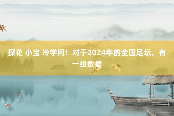 探花 小宝 冷学问！对于2024年的全国足坛，有一组数据