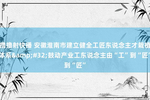 撸撸射快播 安徽淮南市建立健全工匠东说念主才栽植体系&#32;鼓动产业工东说念主由“工”到“匠”