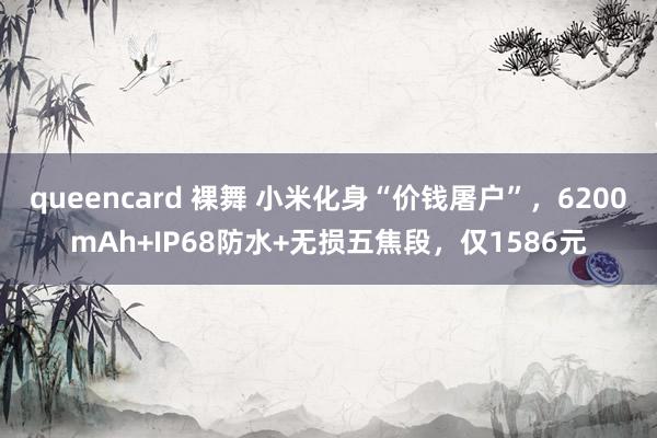 queencard 裸舞 小米化身“价钱屠户”，6200mAh+IP68防水+无损五焦段，仅1586元