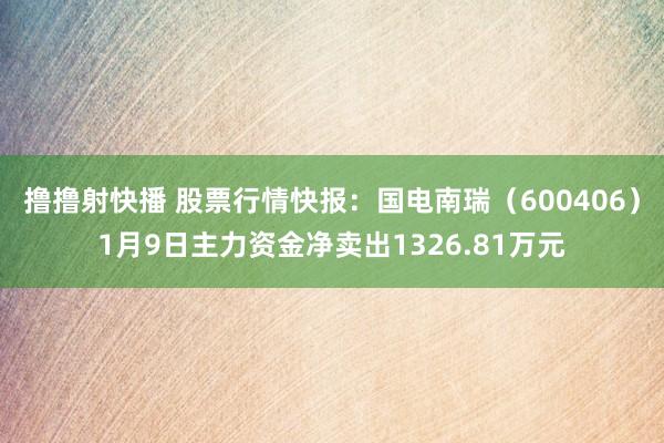 撸撸射快播 股票行情快报：国电南瑞（600406）1月9日主力资金净卖出1326.81万元