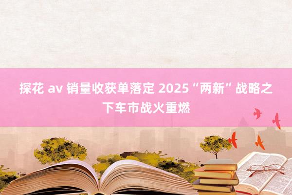 探花 av 销量收获单落定 2025“两新”战略之下车市战火重燃