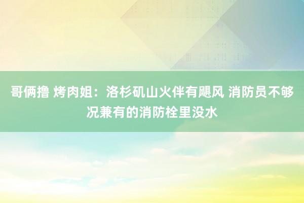 哥俩撸 烤肉姐：洛杉矶山火伴有飓风 消防员不够况兼有的消防栓里没水