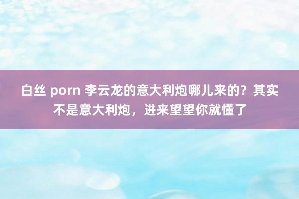 白丝 porn 李云龙的意大利炮哪儿来的？其实不是意大利炮，进来望望你就懂了