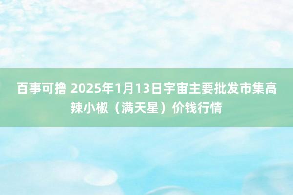 百事可撸 2025年1月13日宇宙主要批发市集高辣小椒（满天星）价钱行情